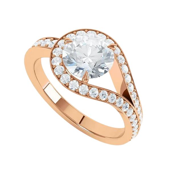 Luxury 18K Gold Lab Grown Diamond Engagement Ring