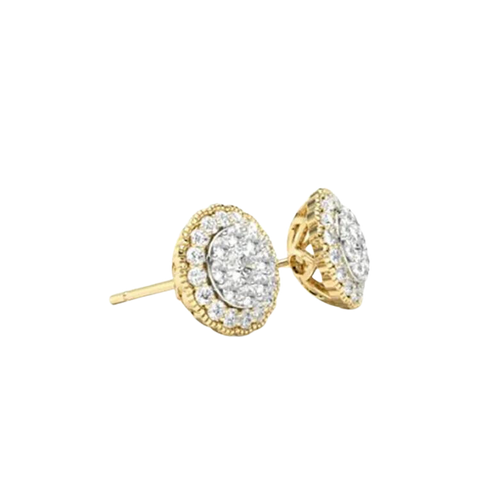 Elegant Round Brilliant Cut Diamond Stud Earrings