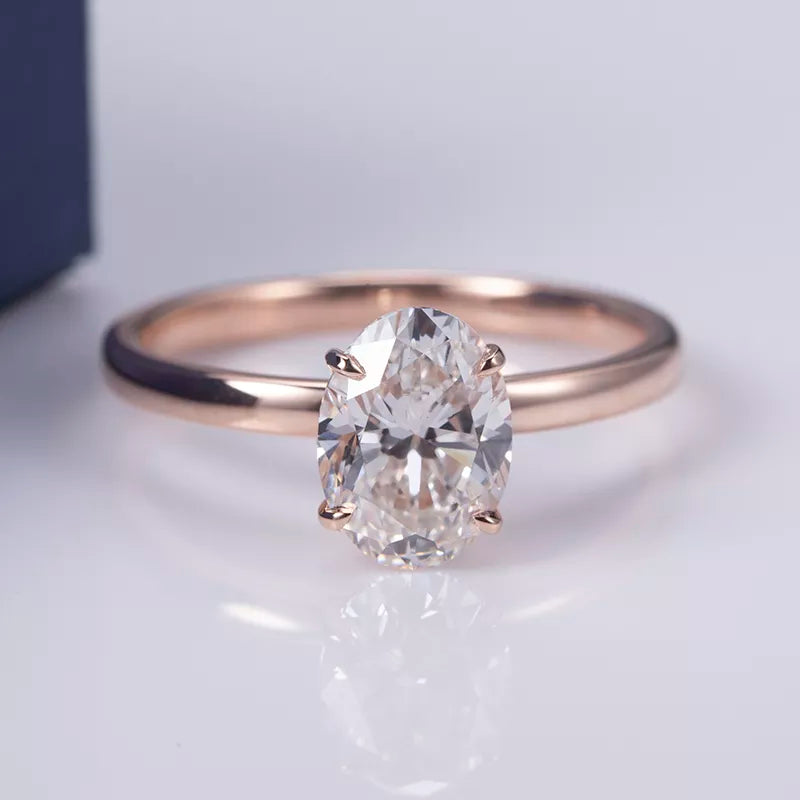 Rose Gold Oval Diamond Ring