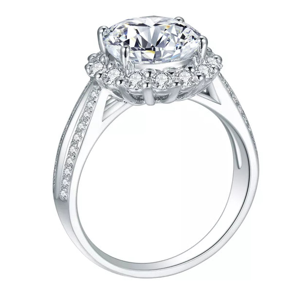 18K Gold 2.55ct Diamond Halo Engagement Ring