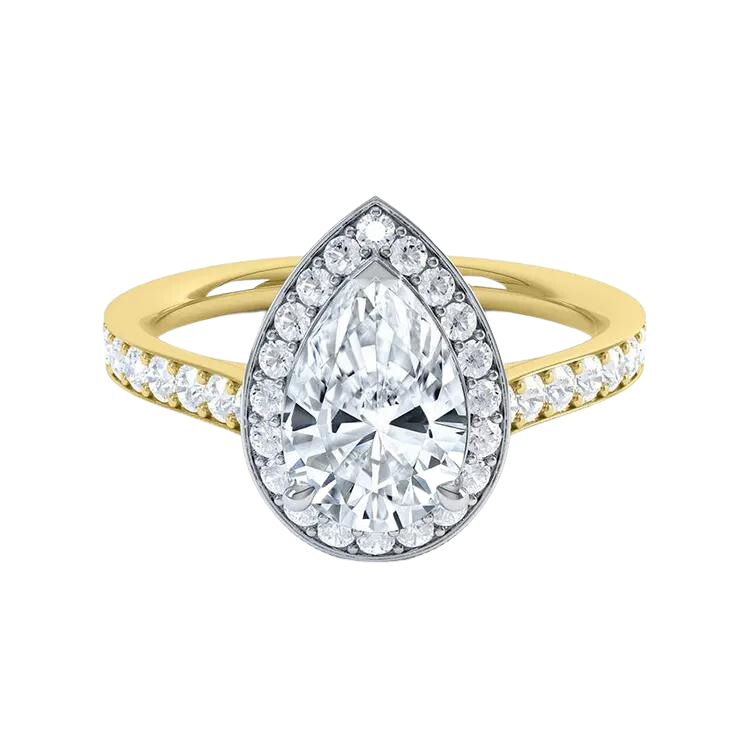 White Gold Pear Cut Diamond Ring