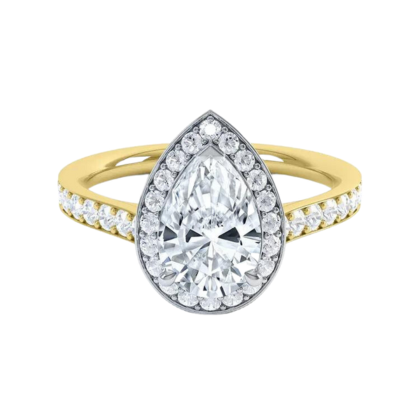 White Gold Pear Cut Diamond Ring