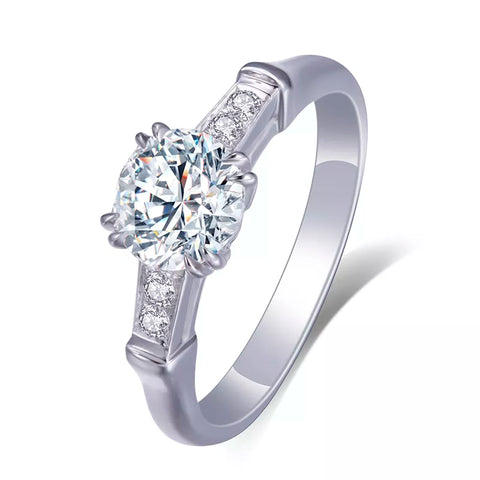 18k White Gold Unique Engagement Lab Diamond Ring