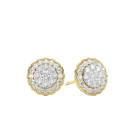 Elegant Round Brilliant Cut Diamond Stud Earrings