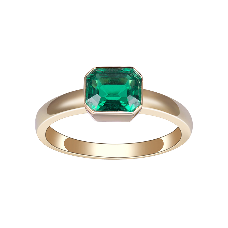 18k Gold 1 Carat Emerald Ring