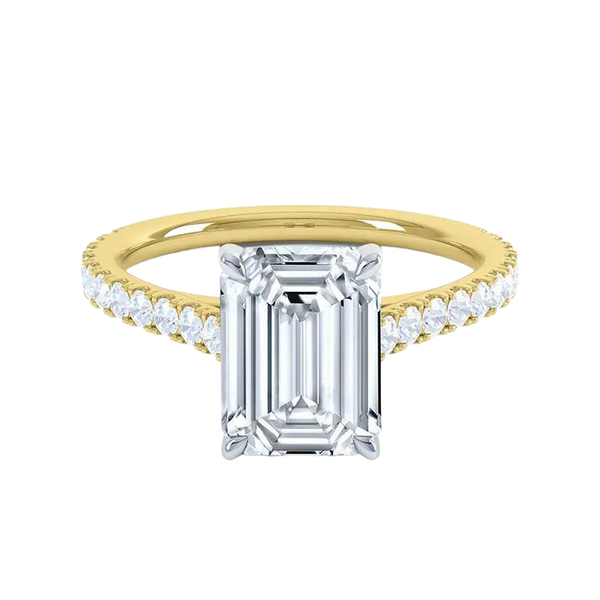 18k Gold Emerald Cut Lab Grown Diamond Ring