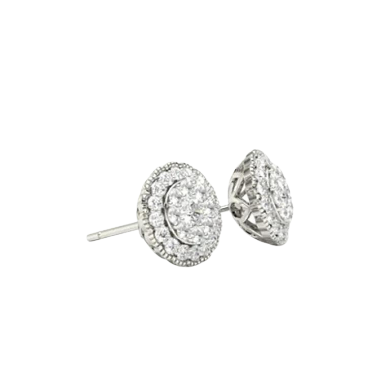 Elegant Round Brilliant Cut Diamond Stud Earrings