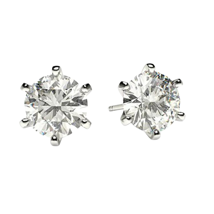 18k White Gold Fine Diamond Studs Earrings