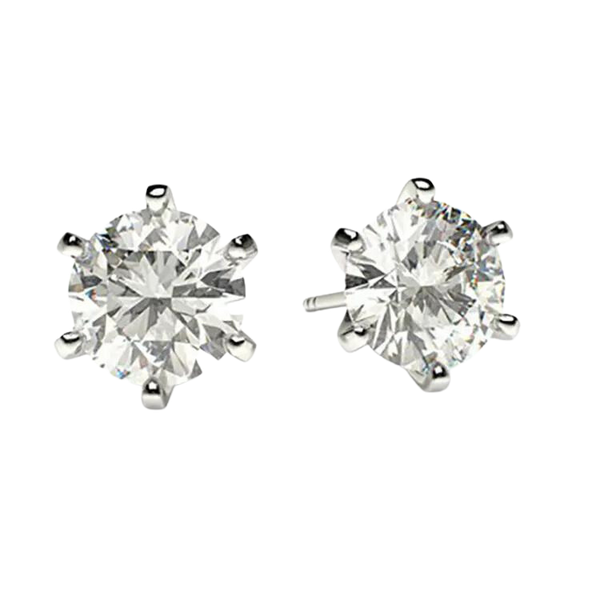 18k White Gold Fine Diamond Studs Earrings