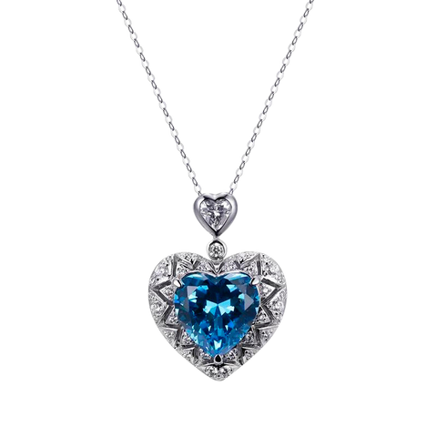 Moissanite High Carbon Diamond Fine Silver Necklace