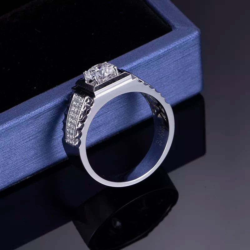 1Ct Round Cut Diamond Ring For Men