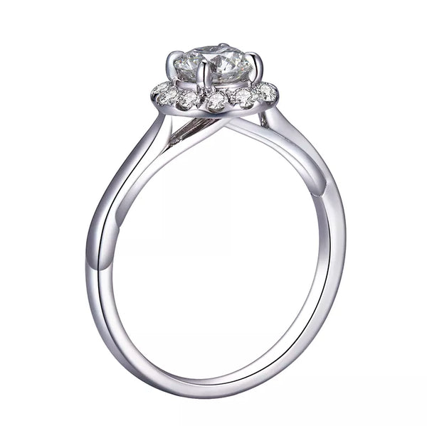 14K White Gold 0.5CT VVS2 CUSHION CUT ENGAGEMENT Diamond RING