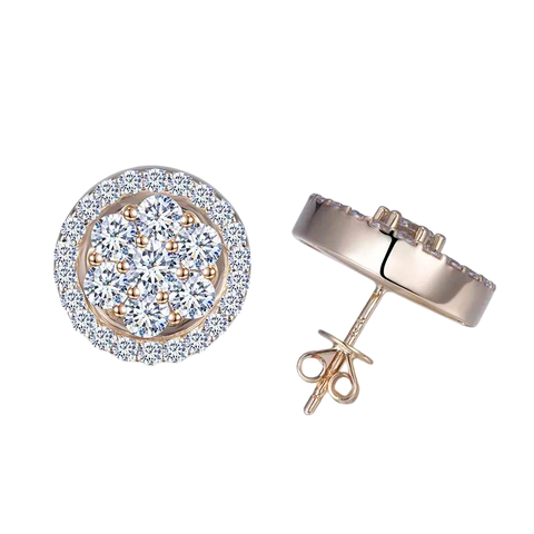 10k Yellow Gold Moissanite Diamond Stud Earrings