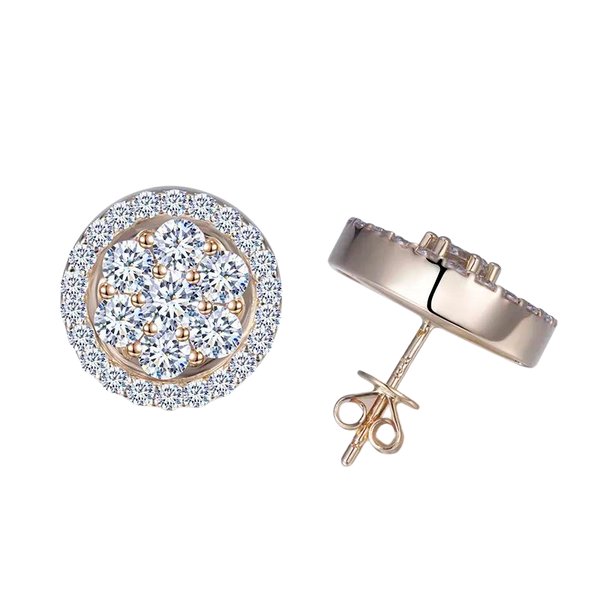 10k Yellow Gold Moissanite Diamond Stud Earrings