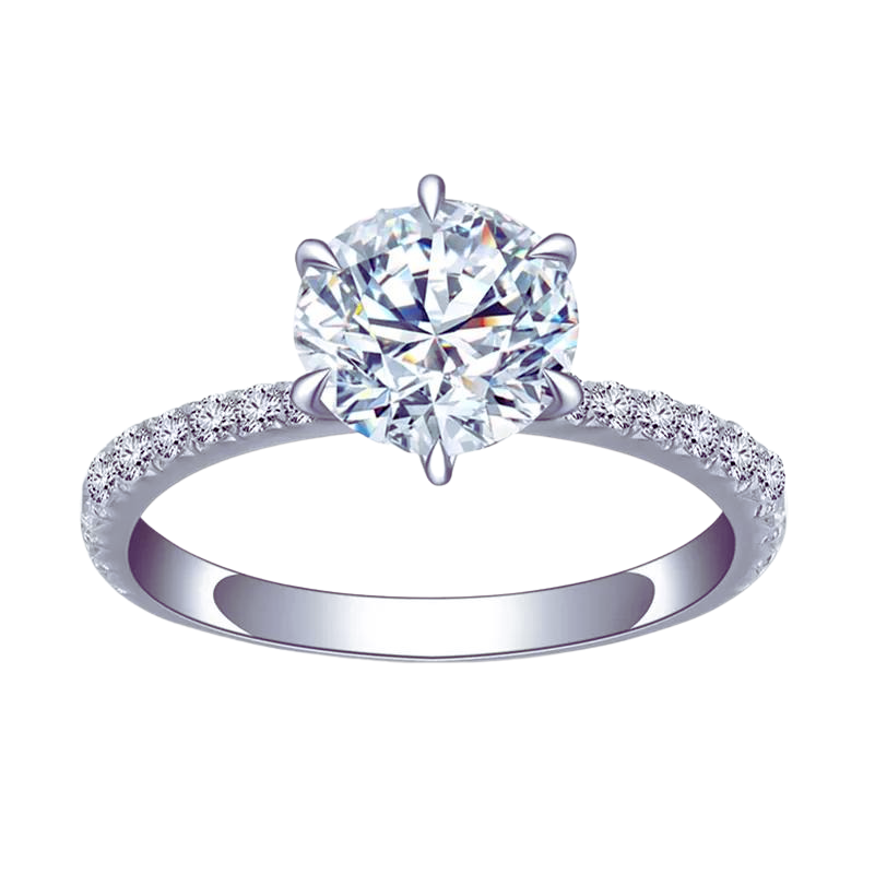 1Ct Round Lab Diamond Engagement Ring 18k Gold