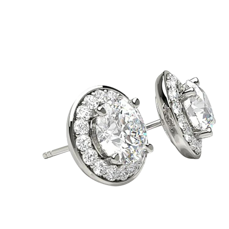 Fine Round Brilliant Cut Lab Grown Diamond Earrings