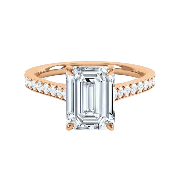 Luxury Emerald Cut Lab Grown Diamond Diamond Ring