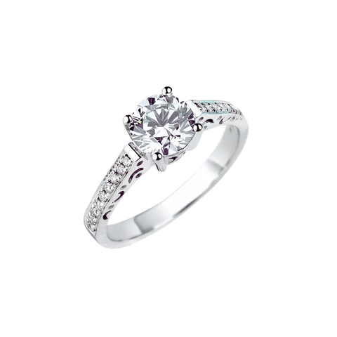 Lab Grown Diamond 18k White Gold Engagement Ring