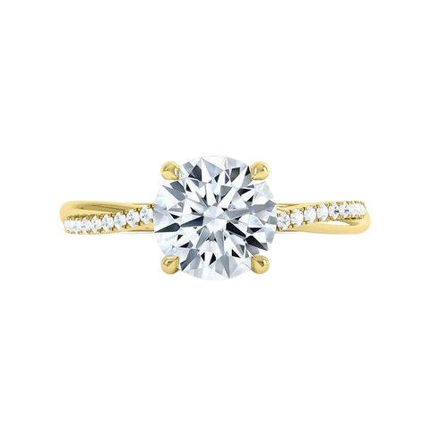 1Ct Round Brilliant Cut Lab Grown Diamond Engagement Ring