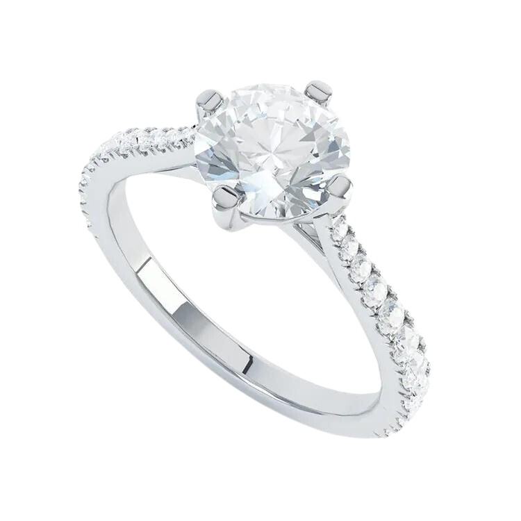 Classic Six Claw Round Brilliant Cut Diamond Engagement Ring