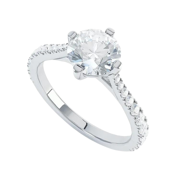 Classic Six Claw Round Brilliant Cut Diamond Engagement Ring