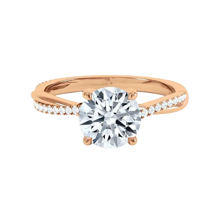 1Ct Round Brilliant Cut Lab Grown Diamond Engagement Ring