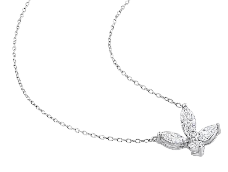 18K White Gold Luxurious Lab Diamond Necklace