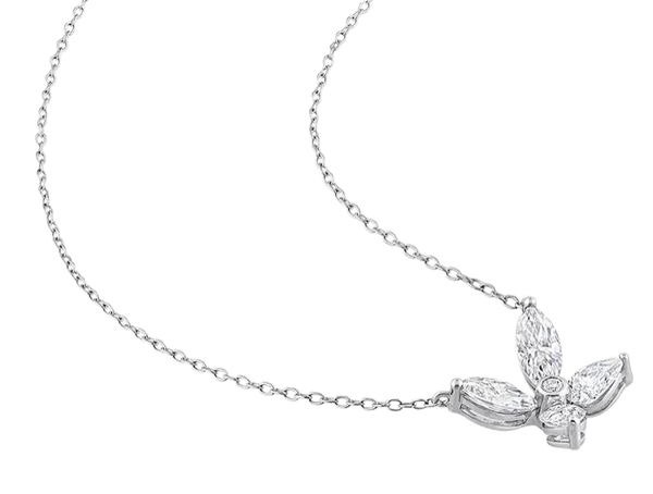 18K White Gold Luxurious Lab Diamond Necklace