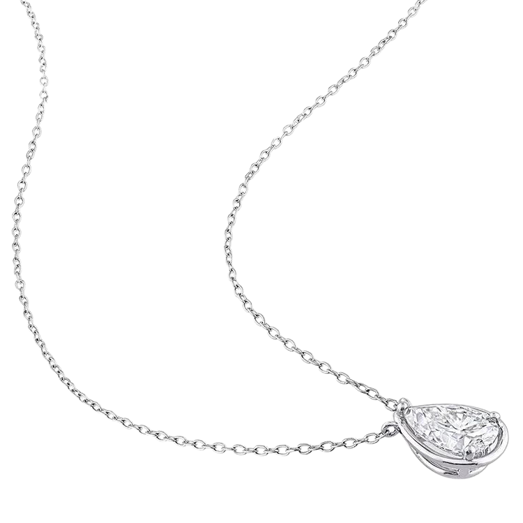 Classic Pear Cut Dazzling Diamond Necklace