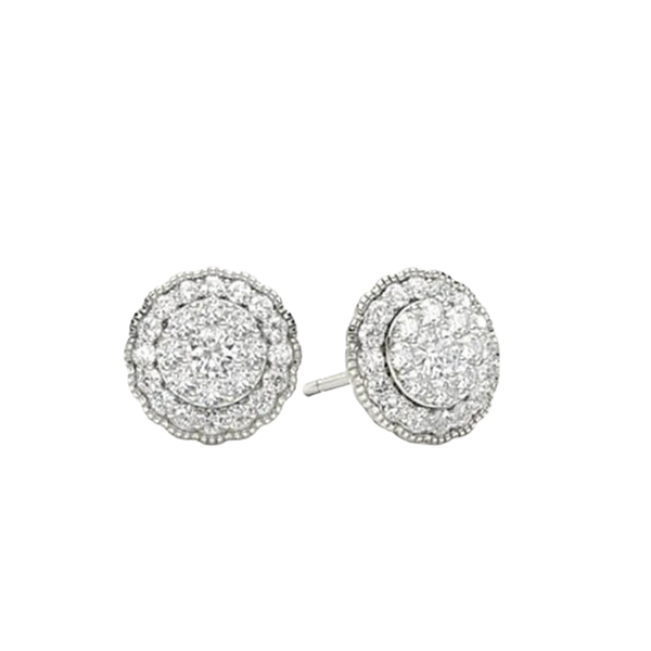 Elegant Round Brilliant Cut Diamond Stud Earrings