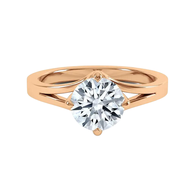 Classic 18K Gold 1 Carat Lab Diamond Solitair Ring