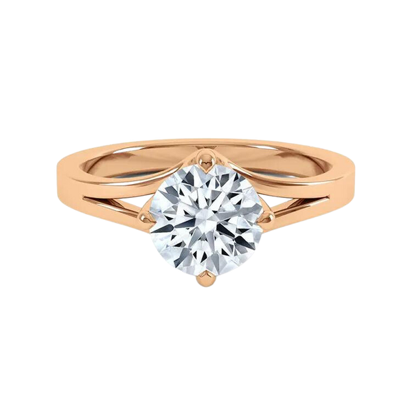 Classic 18K Gold 1 Carat Lab Diamond Solitair Ring