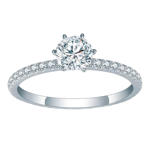 14k White Gold 1.06ct Round Brilliant Cut Diamond Ring