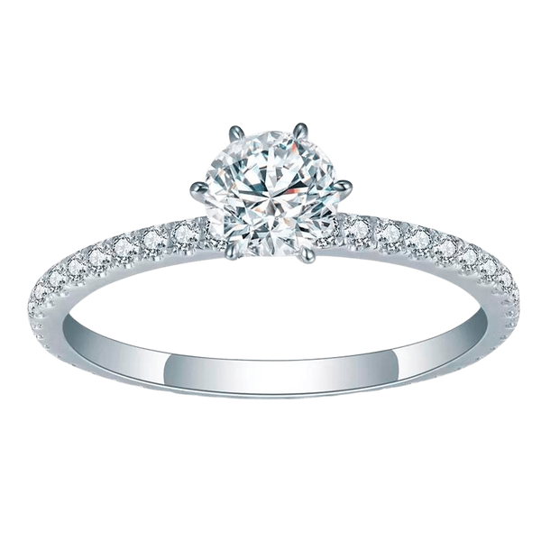 14k White Gold 1.06ct Round Brilliant Cut Diamond Ring