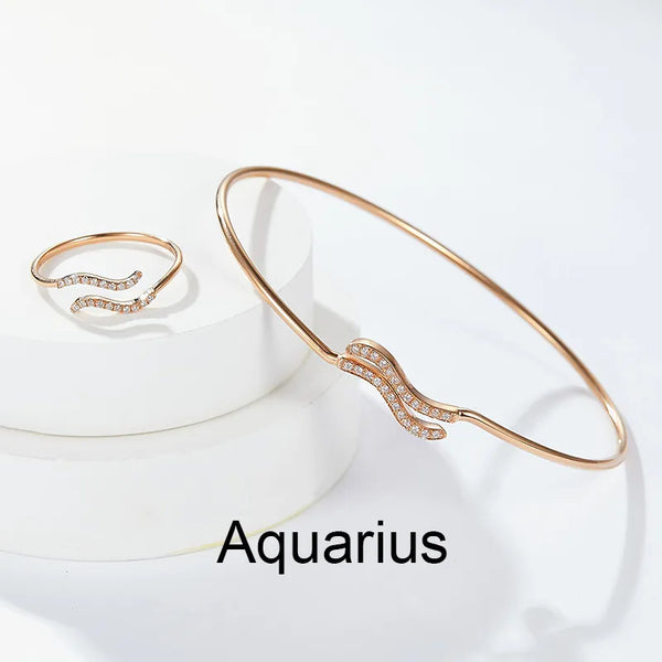 All Zodiac Sign 18k Gold Lab Diamond Ring