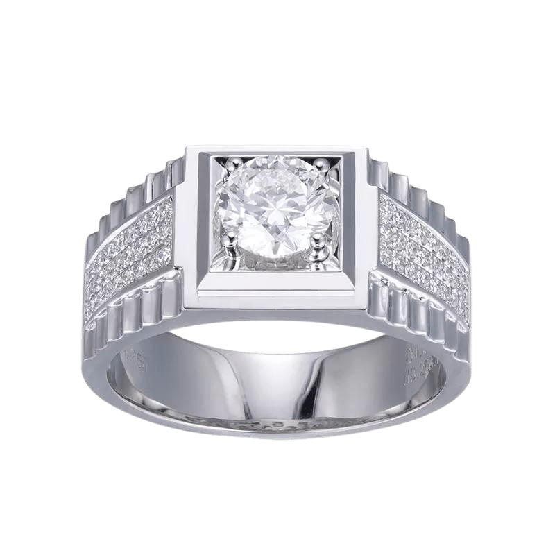 1Ct Round Cut Diamond Ring For Men