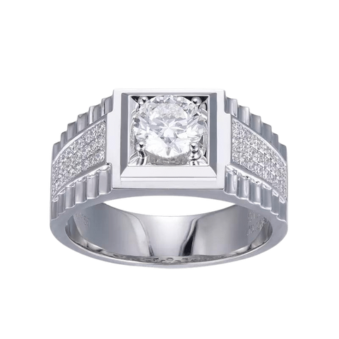 1Ct Round Cut Diamond Ring For Men