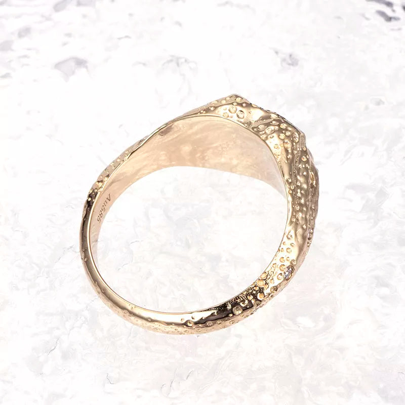 Vintage 14k Solid Gold Natural Diamond Ring