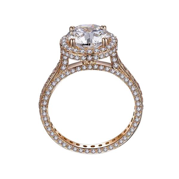 Prong Setting 3Ct Diamond Ring 14K Yellow Gold