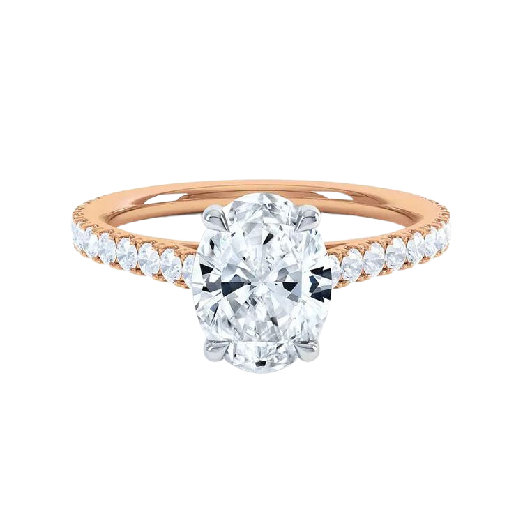 18k Gold Oval Cut Diamond Ring