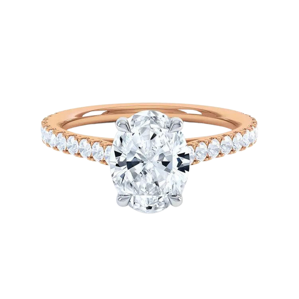 18k Gold Oval Cut Diamond Ring