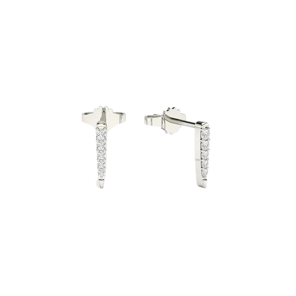 Unique Design Long Diamond Earrings