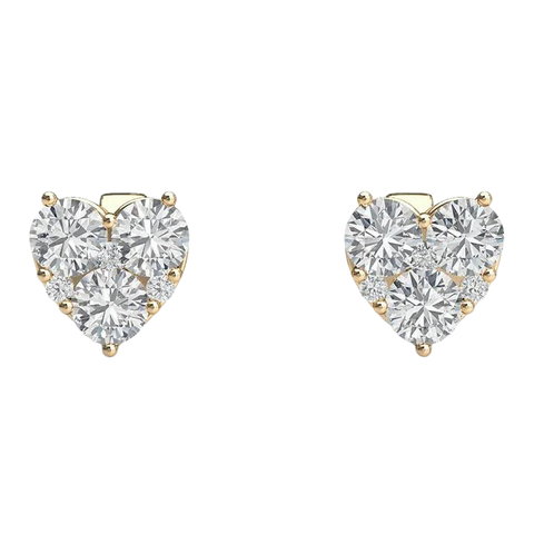 Luxurious Hart Cut Diamond Stud Earrings