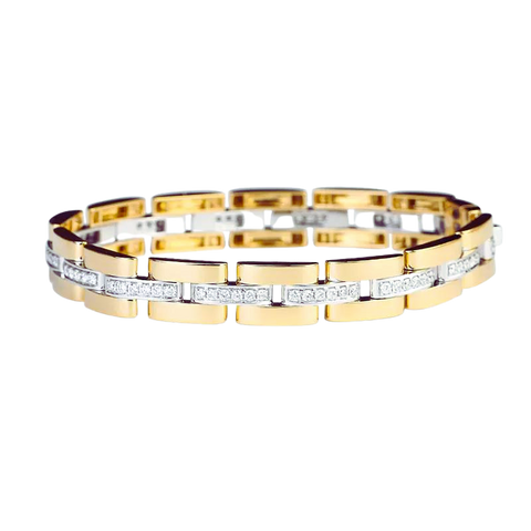 Lab Grown Round Cut Diamond 18k Gold Bracelet