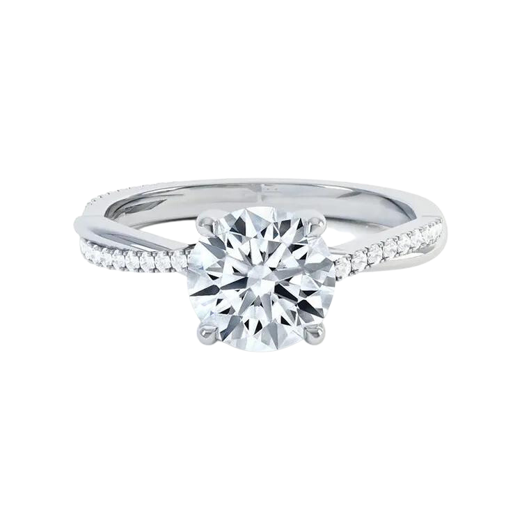 1Ct Round Brilliant Cut Lab Grown Diamond Engagement Ring