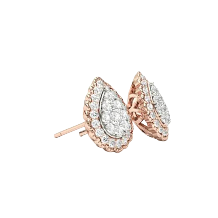 Sparkling Pear Lab Grown Diamond Stud Earrings