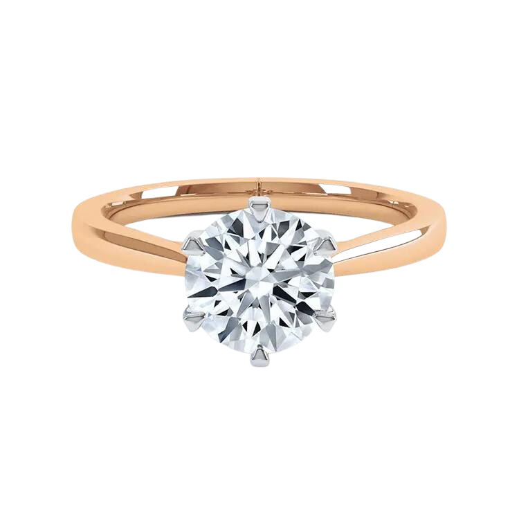 Classic Lab Brilliant Round Cut Diamond Engagement Ring