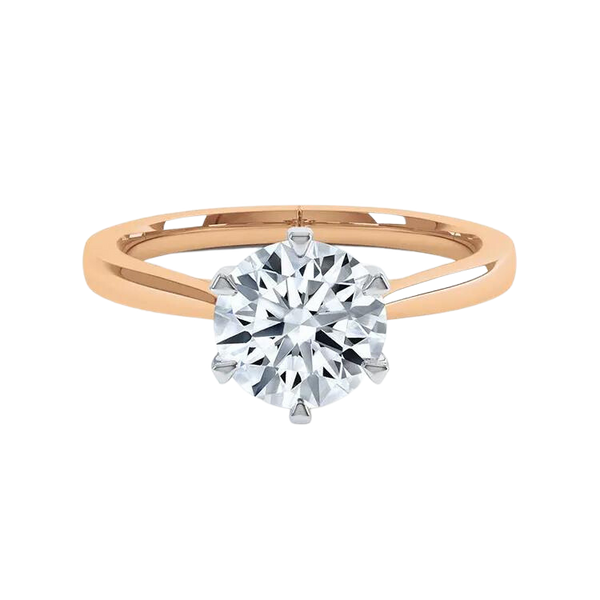 Classic Lab Brilliant Round Cut Diamond Engagement Ring