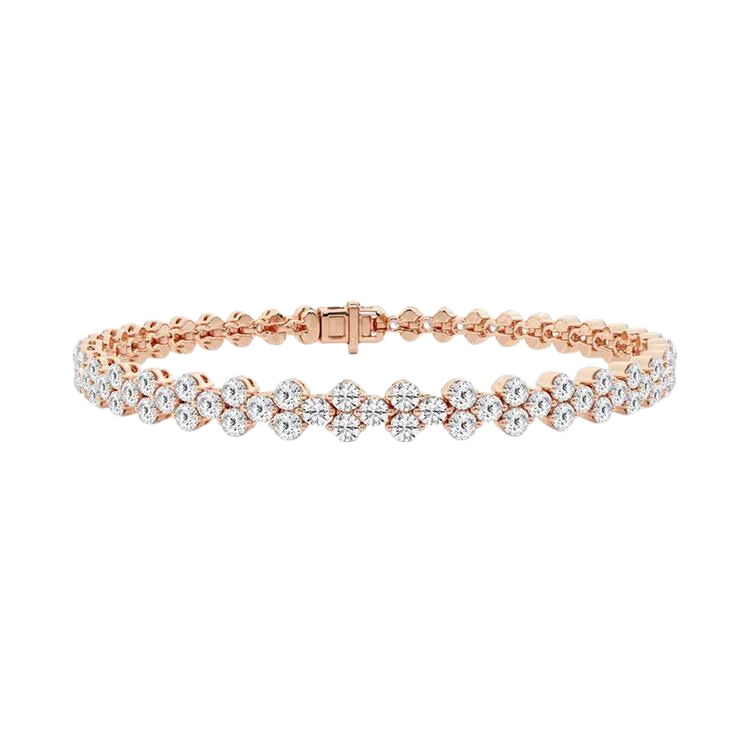 18k Gold Round Brilliant Cut Diamond Bracelet