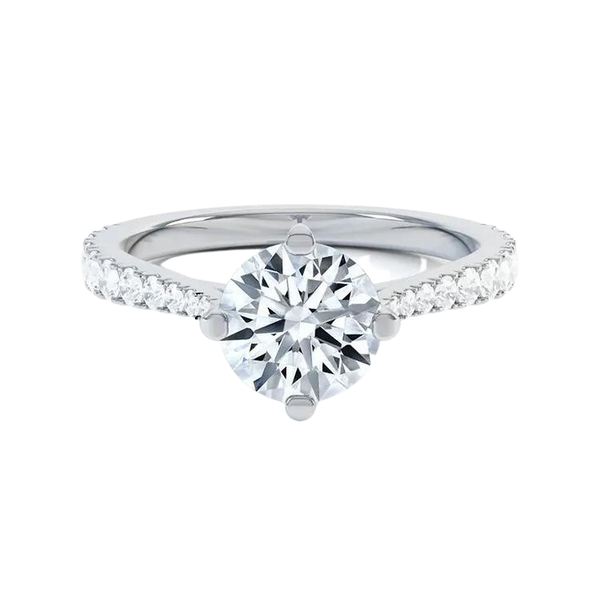 Classic Six Claw Round Brilliant Cut Diamond Engagement Ring